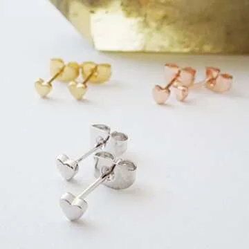Honeycat Tiny Heart Stud Earrings | 18k Gold Plated