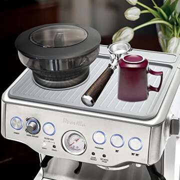 Durable Tamping Mat for Breville 870/880, Food Grade Silicone Non-Slip Espresso Mat, Easy Clean Espr...