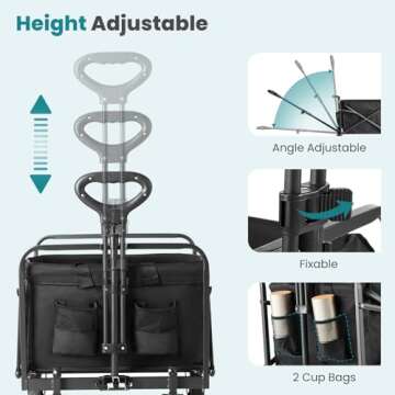 Sweetcrispy Collapsible Foldable Wagon Cart for Outdoor