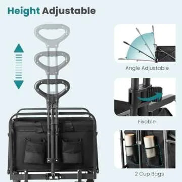 Sweetcrispy Collapsible Foldable Wagon Cart for Outdoor