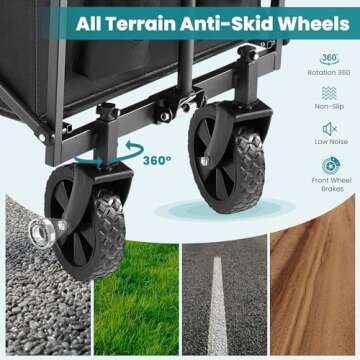 Sweetcrispy Collapsible Foldable Wagon Cart for Outdoor