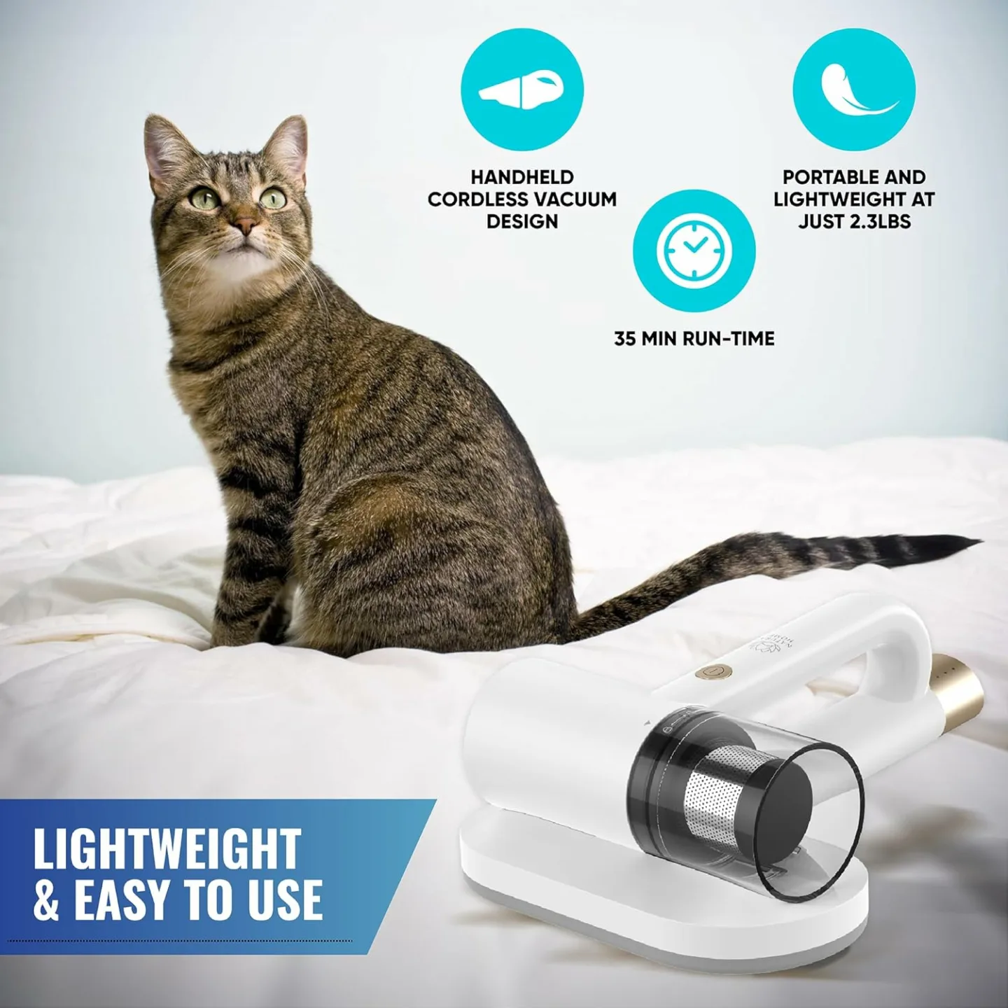 Cordless Bed Vacuum Cleaner with HEPA Filter