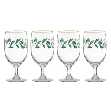 Lenox 849606 Holiday 4-Piece Iced Beverage Glass Set - Elevate Your Festive Gatherings