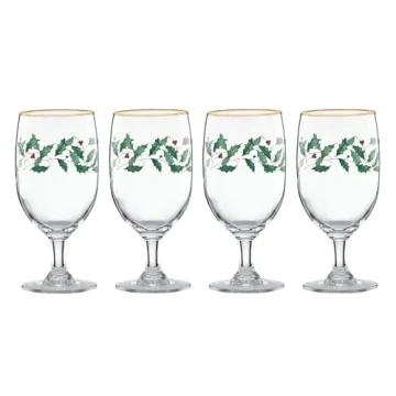 Lenox 849606 Holiday 4-Piece Iced Beverage Glass Set - Elevate Your Festive Gatherings