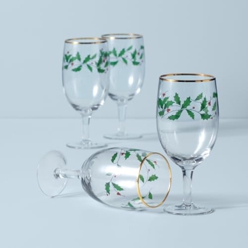 Lenox Holiday Iced Beverage Glass Set - Perfect for Christmas Celebrations