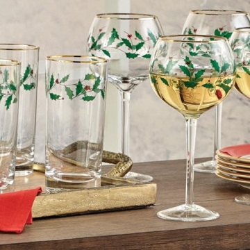 Lenox Holiday Iced Beverage Glass Set - Perfect for Christmas Celebrations