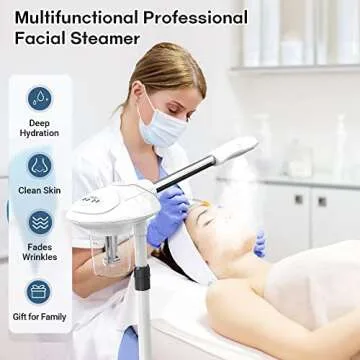 Kingsteam Professional Facial Steamer, Nano Ionic Face Steamer with Stronger Warm Mist Use for Facial Care, Facial Moisturizing for Home or Salon Use