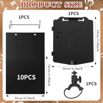 Amylove Clarinet Lyre Marching Band Flip Folder, Adjustable Marching Band Lyre for Clarinet with 1 F...