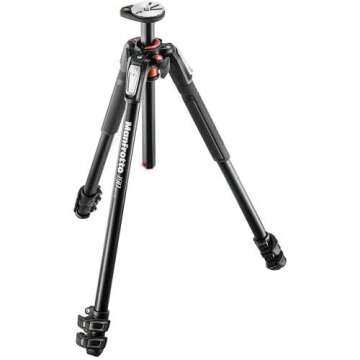 Manfrotto MT190XPRO3 3 Section Aluminum Tripod Legs with Q90 Column (Black), Bundled with A ZAYKiR Tripod Strap Non-Slip with Two Quick-Release Loops (Black)