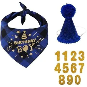 Stylish Dog Birthday Party Set with Bandana & Hat