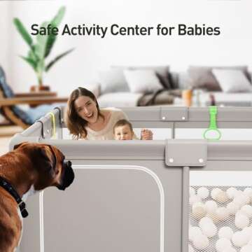 Baby Playpen,Playpen for Babies and Toddlers, Play Pen for Kids, Play Pen for Babies and Toddlers (59 * 59 inch playpen Without mat)