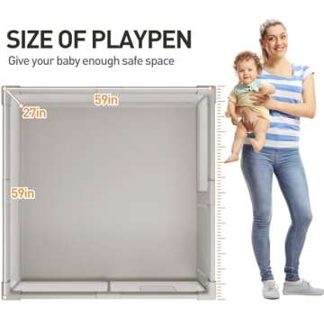 Baby Playpen,Playpen for Babies and Toddlers, Play Pen for Kids, Play Pen for Babies and Toddlers (59 * 59 inch playpen Without mat)