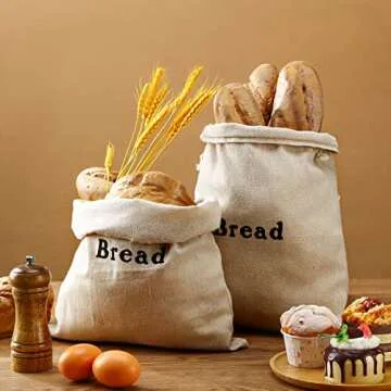 Woanger Linen Bread Bags - Eco-Friendly Food Storage Bags
