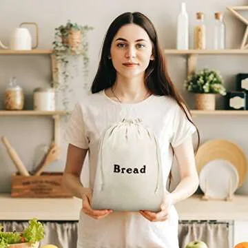 Woanger Linen Bread Bags - Eco-Friendly Food Storage Bags