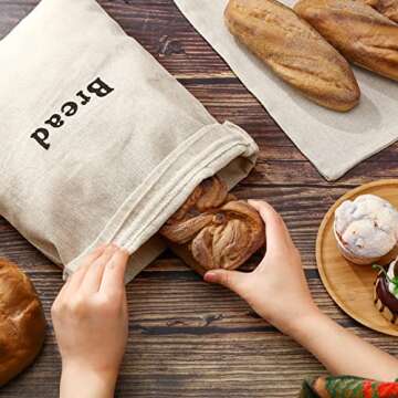 Woanger Linen Bread Bags - Eco-Friendly Food Storage Bags