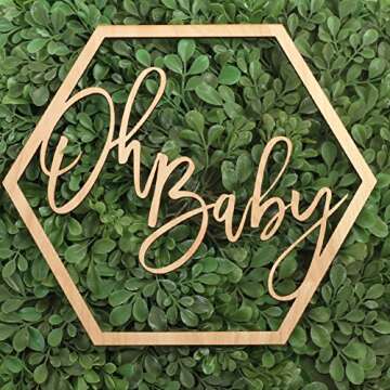 Koyal Wholesale Wood Oh Baby Sign, Party Banner, Event Decorations for Baby Shower Decorations, Back...