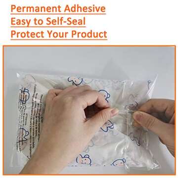 Belinlen 300 Count 9x12 Inch Self Seal Clear Poly Bags with Suffocation Warning for Packaging Clothing, T Shirts, Decorative Wrappers and More with Permanent Adhesive(1.5mil)