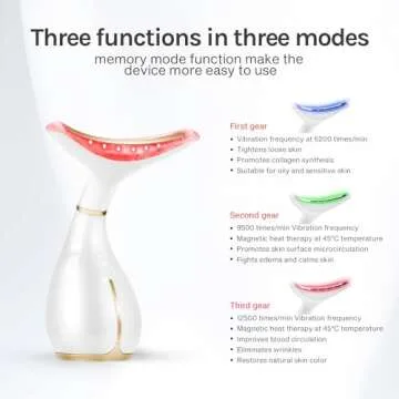 Ms.W Red Light Face Massager Tool, Facial Massager for Skin Care with LED, Heated, and Vibration,Tig...