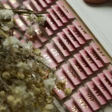 UPAFEXXI Leather Monthly Tabs - 48 Premium Planner Stickers