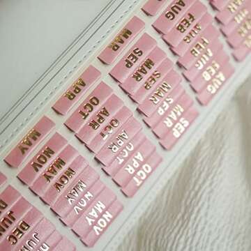 UPAFEXXI Leather Monthly Tabs - 48 Premium Planner Stickers