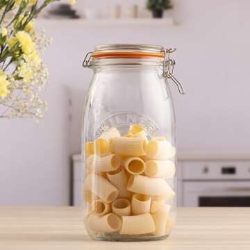 Kilner Round Swing Top Glass Jar - 2L Capacity for Food Storage and Preserving