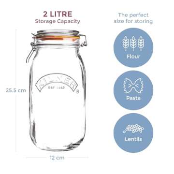 Kilner 2L Round Swing Top Glass Jar for Preserving
