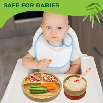Bamboo Plate & Bowl Set for Easy Baby Feeding