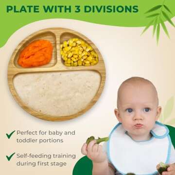 Bamboo Plate & Bowl Set for Easy Baby Feeding