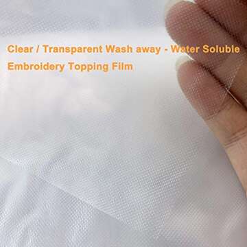 New brothread Light Weight Clear Wash Away - Water Soluble Embroidery Topping Film - 12" x 25 Yd rol...