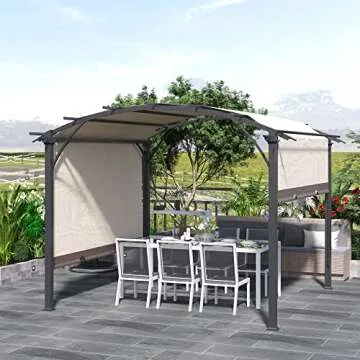 Outsunny 11' x 11' Outdoor Retractable Pergola Canopy with Metal Frame Design