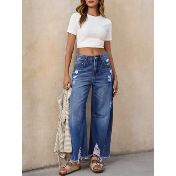 Cicy Bell Baggy Wide Leg Jeans for Fashionable Comfort