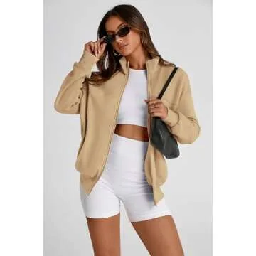 PRETTYGARDEN Women's Spring Fall Zip Up Sweatshirt