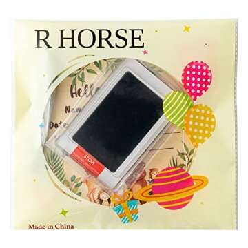 R HORSE Baby Birth Announcement Sign with Marker Pen, Cartoon Animal Baby Name Sign with Ink Pad for Hand and Footprints, Wooden Hello World Newborn Announcement Nursery Decor Keepsake Gifts