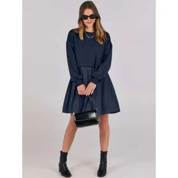 Stylish ANRABESS Women Sweatshirts Dress in Oversized Fit