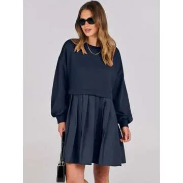 Stylish ANRABESS Women Sweatshirts Dress in Oversized Fit