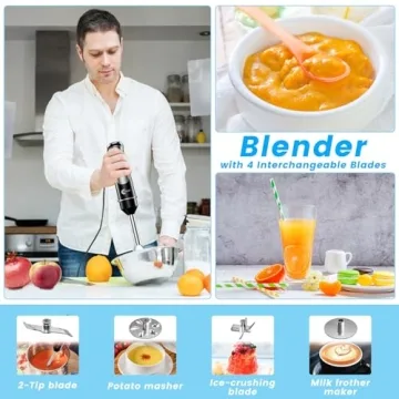 FKN Handheld 6-in-1 Immersion Blender with Turbo