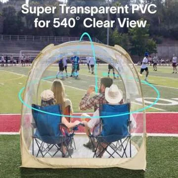 EighteenTek Pod All Weather Sports Tent with Sealed Floor - Instant Tent Shelter - Outdoor Bubble Tent 1-6 Person - Rain Tent Camping Sun Shelter Pop Up - Clear, Patent Pending Protected Design