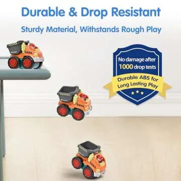 iPlay, iLearn Toddler Construction Toy Trucks, Baby Mini Push Go Cars W/Playmat, Kid Pocket Construction Vehicle, Little Excavator Dump Bulldozer, Birthday Gifts for 6 9 12 18 Month 1 2 3 Year Old Boy