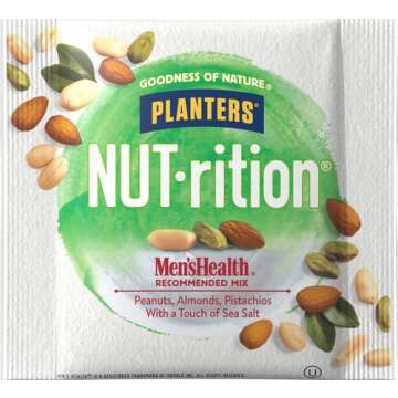 Planters NUT-RITION MEN'S HEALTH Recommended Nut Mix with Peanuts, Almonds, Pistachios Sea Salt, 7 ct of 1.25 oz Packs