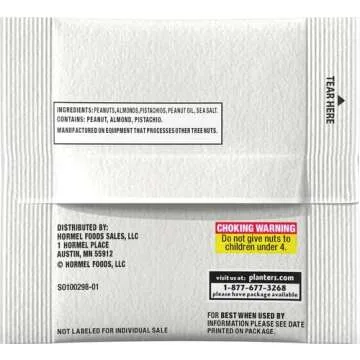 Planters NUT-RITION MEN'S HEALTH Recommended Nut Mix with Peanuts, Almonds, Pistachios Sea Salt, 7 ct of 1.25 oz Packs