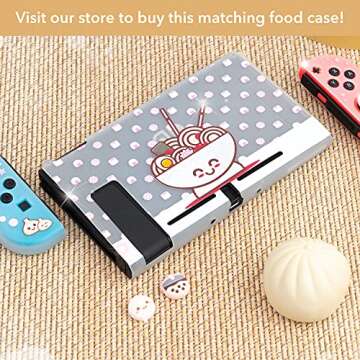 BelugaDesign Boba Dumpling Thumb Grips | Cute Food Pork Bun Face Bubble Tea | Kawaii Japanese Button Joystick Cap Cover | Compatible with Nintendo Switch Standard Lite OLED