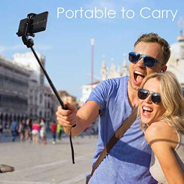 MAONO Selfie Stick Tripod AU-Z06 Integrated Stand with Extra Silicone Phone Stand Bluetooth Remote, Extra Cell Phone Stand, Portable Monopod for Smartphone