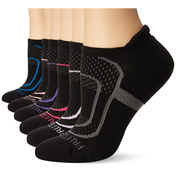CoolZone No Show Women's Socks 6 Pack - Black