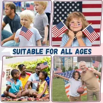 12 Mini American Flags on Stick for 4th of July