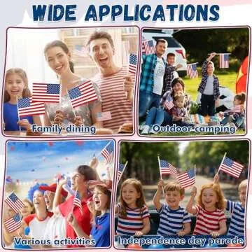 12 Mini American Flags on Stick for 4th of July