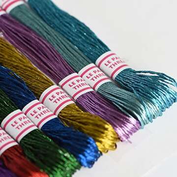 Metallic Embroidery Floss: All-Purpose 24 Skein Set for Crafts, Gifts & Decorations