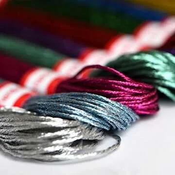 Metallic Embroidery Floss Set - 24 Sparkling Skeins for Crafts