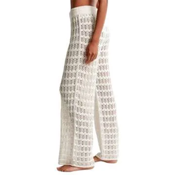 Saodimallsu Women's Crochet Cover Up Pants - Sheer & Chic Swimwear for Summer