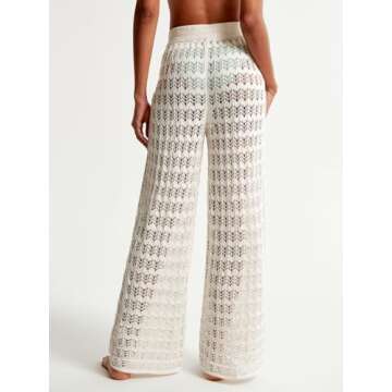Stylish Saodimallsu Women's Crochet Swim Cover-Up Pants