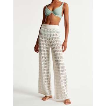 Stylish Saodimallsu Women's Crochet Swim Cover-Up Pants